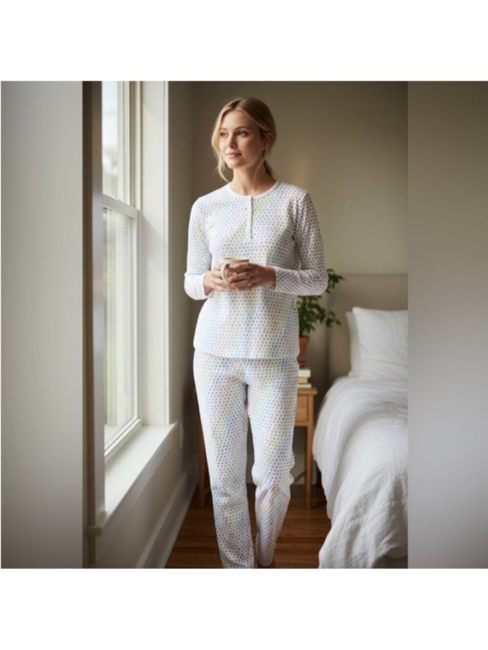 Roller Rabbit Disco Hearts Pajamas Set S Pima Cotton Girly Feminine Loungewear S